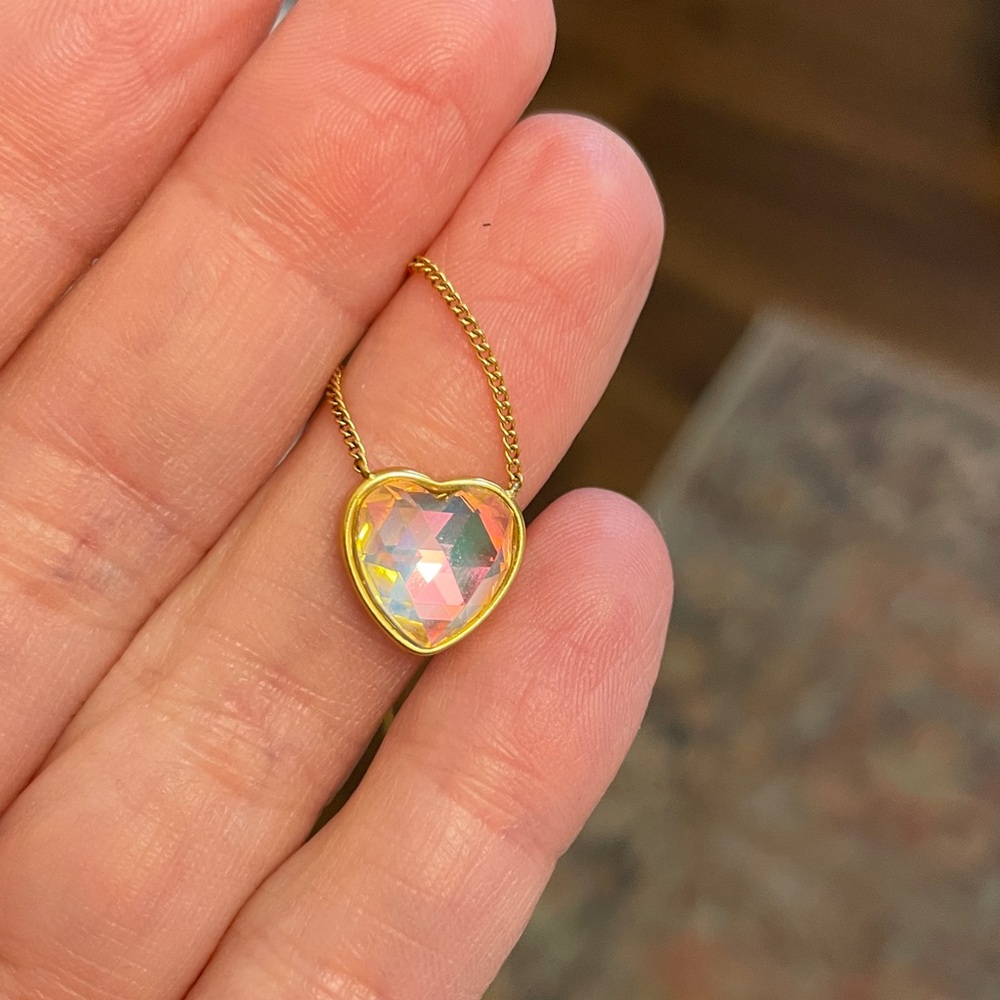 Leightworks Faceted Iridescent Heart Necklace
